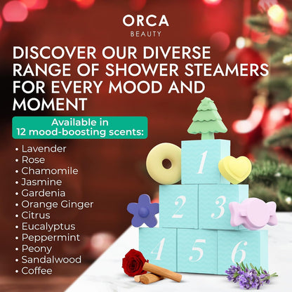 Shower Steamers Aromatherapy - Relaxation Gifts for Women, Shower Bombs, Unique Spa Gifts Shower Tablets, Stocking Stuffers for Women & Men (Advent Calendar 2025)