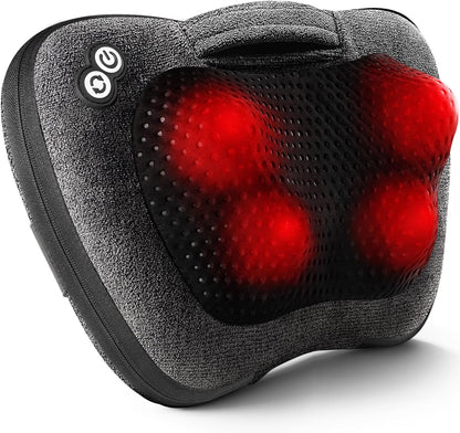 VIKTOR JURGEN Shiatsu Back Massager with Heat – Deep Tissue Massage for Neck, Shoulder, Back Pain Relief, Electric Kneading 3D Massage Pillow, Christmas for Men Women Dad Wife Mom Gifts (NOT Cordless)
