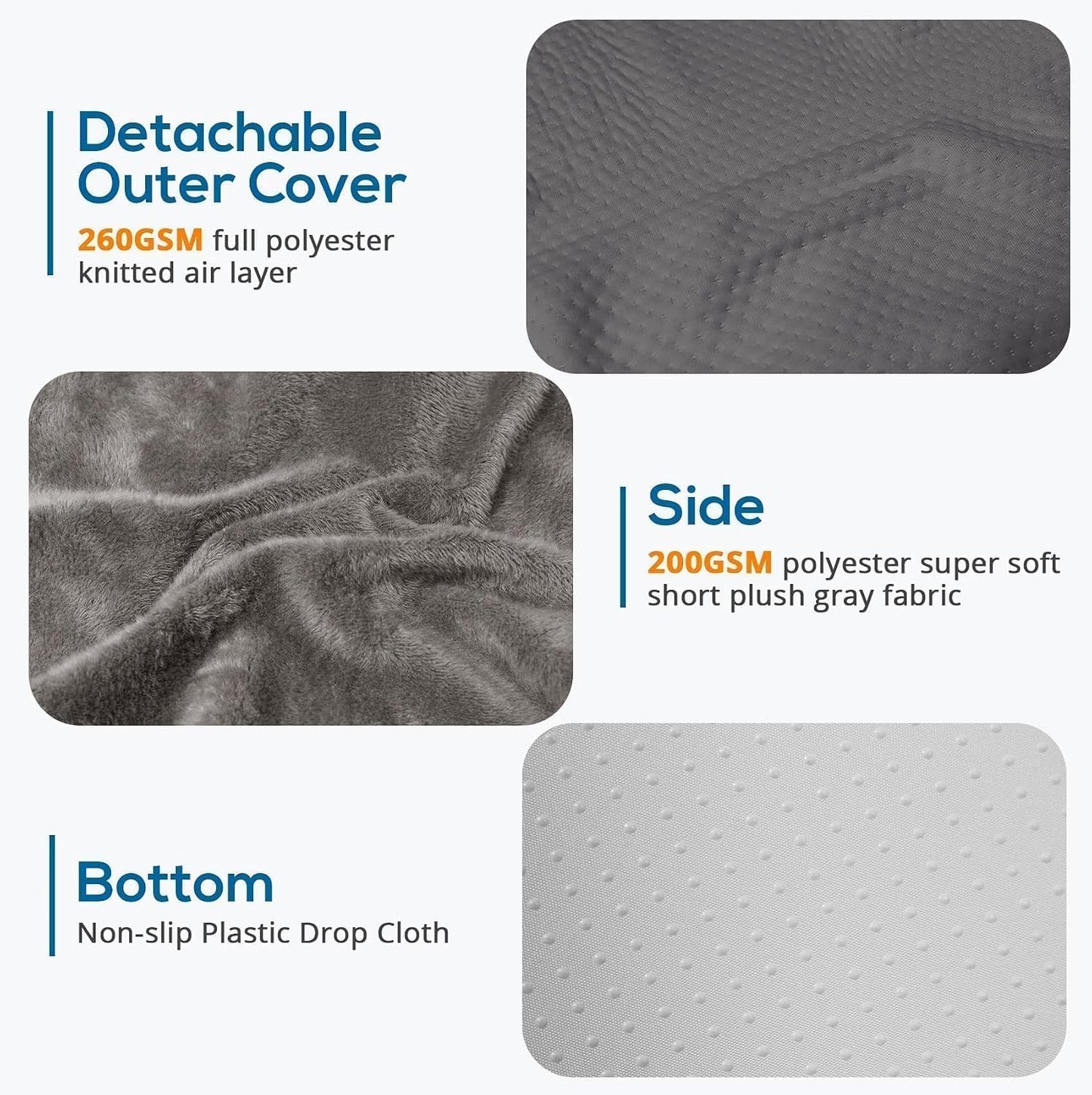 Sasttie Wedge Pillow 24x24x12 inch, Memory Foam Bed Wedge, Cool Grey