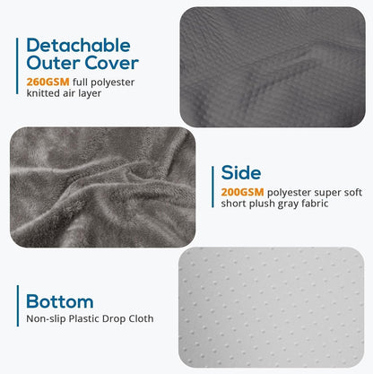 Sasttie Wedge Pillow 24x24x12 inch, Memory Foam Bed Wedge, Cool Grey