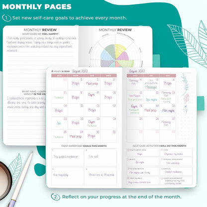 Clever Fox Self-Care Journal – Daily Reflection Notebook – Mental Health & Personal Development Planner, Meditation & Mood Log, A5 (Aquamarine)