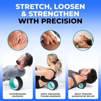Chirp Wheel XR 3P Massage Roller Set - 10” Acupressure, 6” Knot-Kneading Thumb, 4” Neck & Headache Tension Relief, High Density Foam Massage Rollers for Back & Neck Pain, 500lbs Capacity, Black
