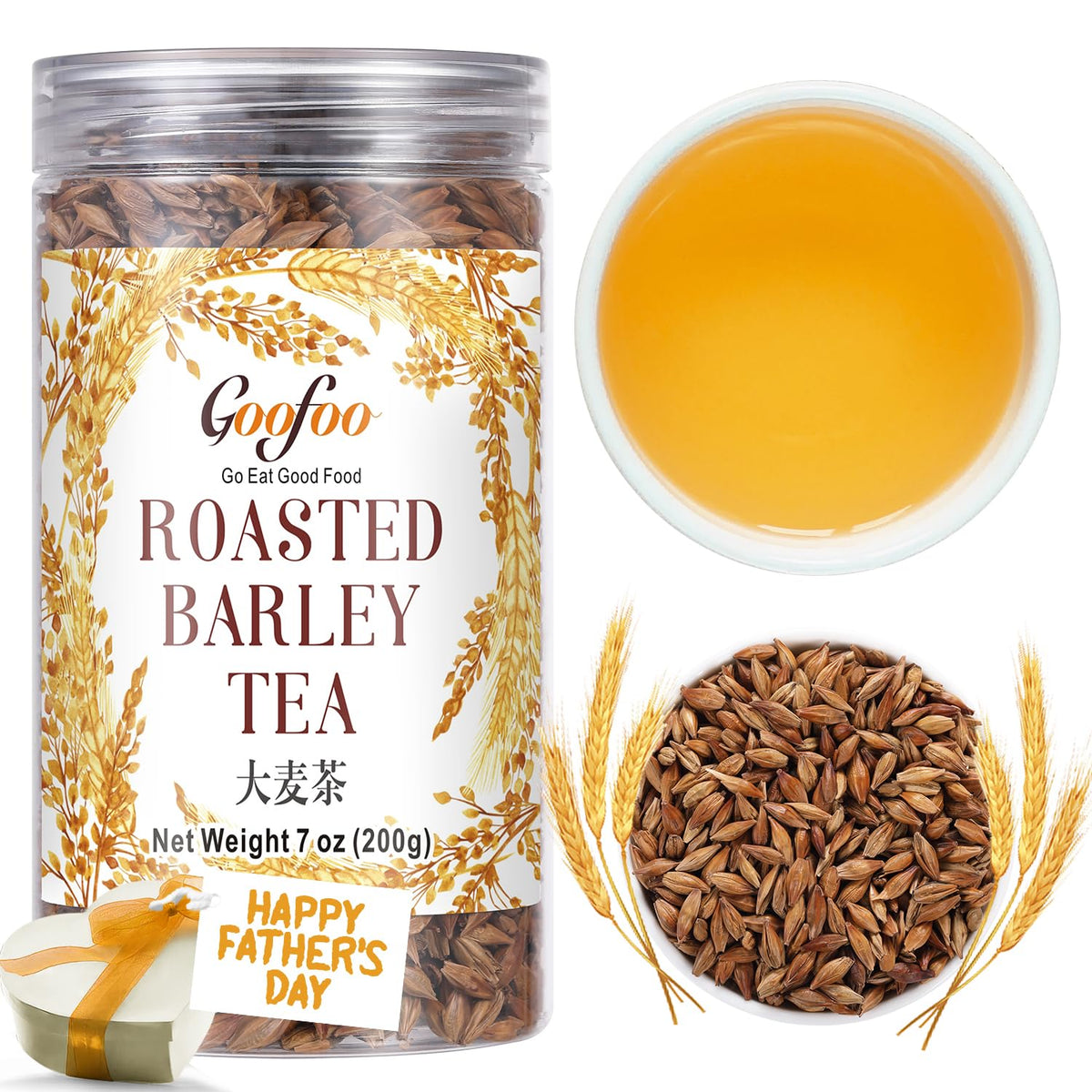 Goofoo Roasted Barley Loose Leaf Tea Caffeine Sugar Free Natural 7 Oz