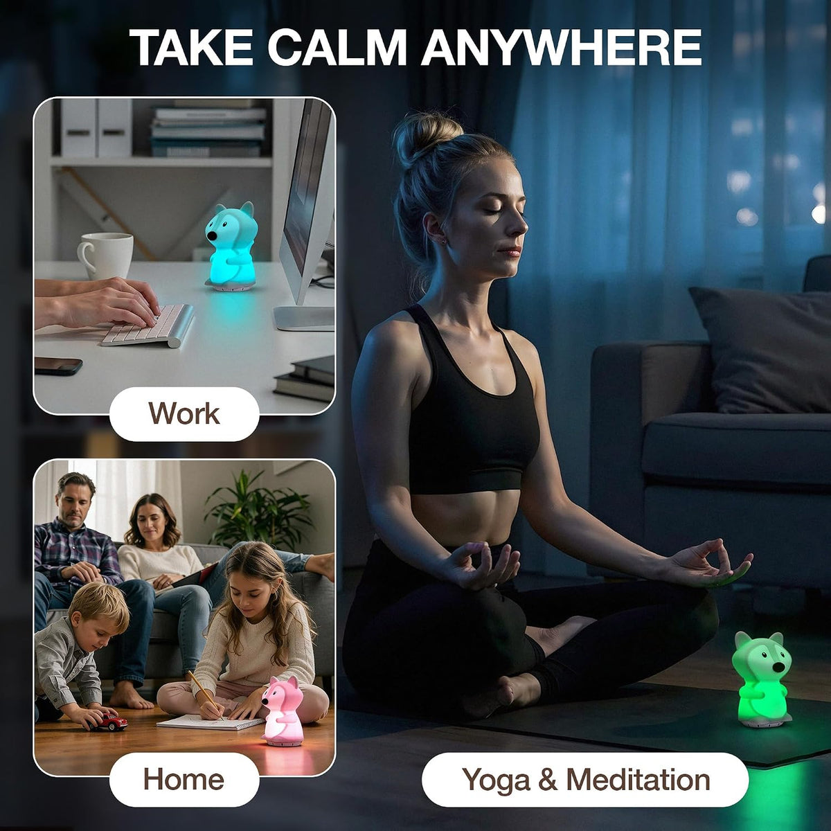 Speaking Breathing Lamp, Guided Meditation & Breathing Light, Kids & Adults