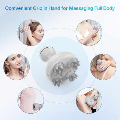 COMFIER Electric Scalp Massager, Waterproof Head Massager with Mutlti-Modes Vibration, Handheld Portable Head Scratcher for Hair Growth, Dog Cat Massager for Deep Clean and Stress Relax