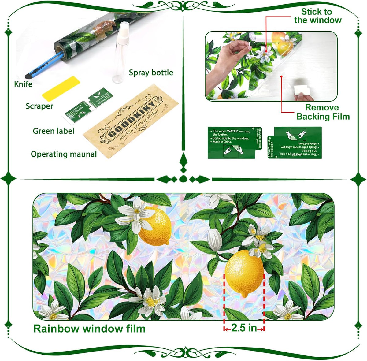 Frosted Glass Window Film, Decorative Sun Heat Blocking,Anti UV Save Energy