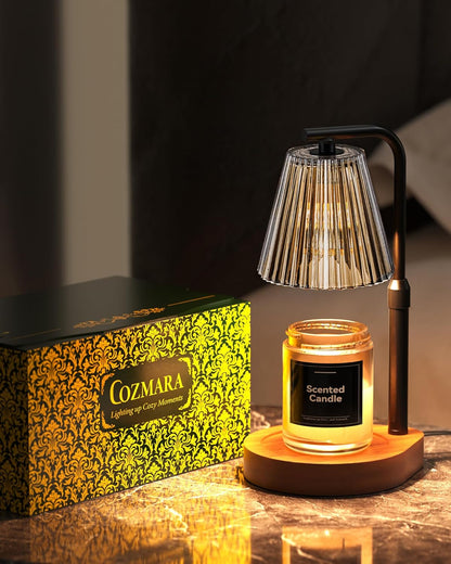 Candle Warmer Lamp with Timer & Dimmer for Yankee Candles, Adjustable Height Candle Warmer for Jar Candles, Wax Melt Lamp for Home Decor & Gifts, Black, 2 Bulbs
