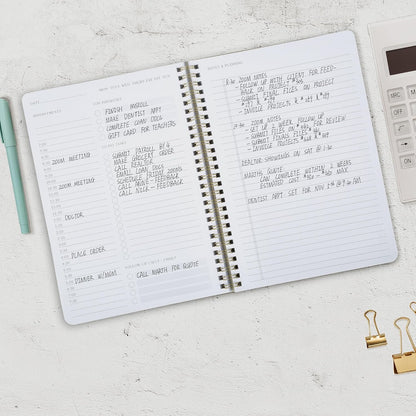 Beautiful Daily Planner And Notebook With Hourly Schedule - Aesthetic Spiral To do List Notepad to Easily Organize Your Work Tasks And Appointments - The Perfect Office Supplies For Women