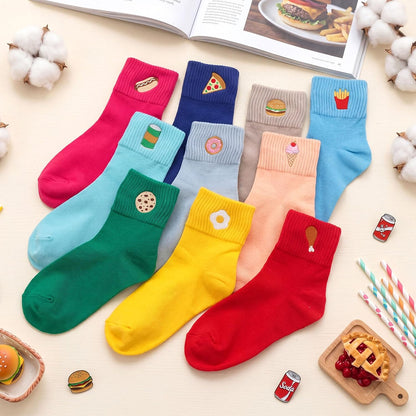 Eurzom 10 Pairs Socks Womens Crew Elastic Ankle Length Cotton Socks Aesthetic Cute Lightweight Low Cut Gifts for Women - Colors A