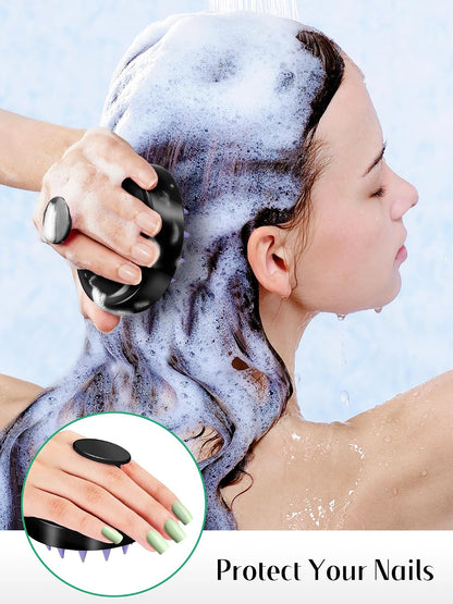 HEETA Scalp Massager Hair Growth 2-Pack, Soft Silicone Scalp Scrubber Shampoo Brush for Exfoliation Dandruff Removal Head Massage Stress Relax, Wet & Dry Use for Women Men Thick Thin Curly Hair Care
