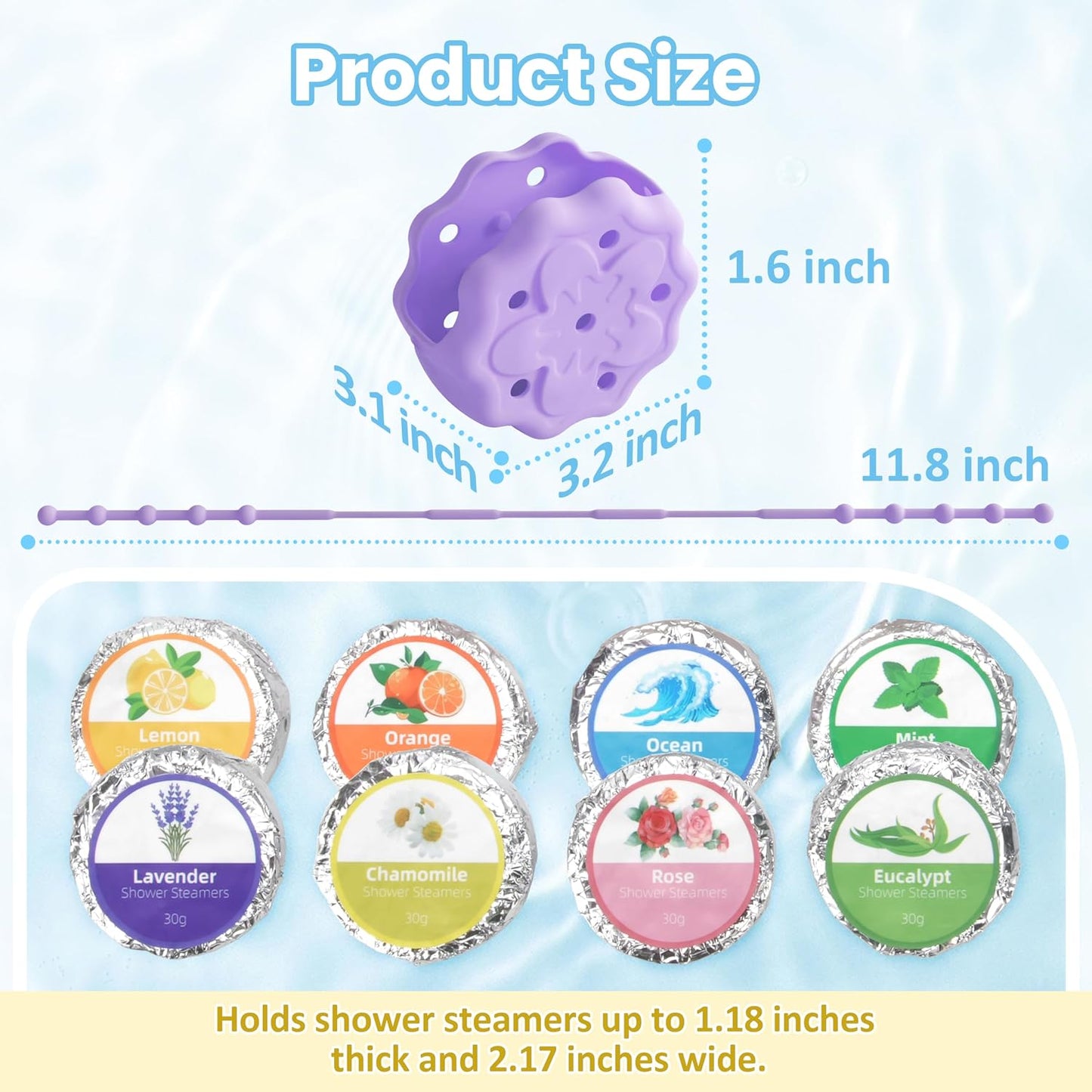 Purple Shower Steamer Holder, Hanging and Reusable Shower Steamer Tray, Bath Bombs Holder, Shower Accessory, Aromatherapy Diffuser Containers, Bathroom Decor, Gift for Girls Women