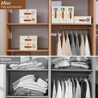 8 PCS Foldable Sheet Organizers and Storage,Bed Sheet Organizer with Window