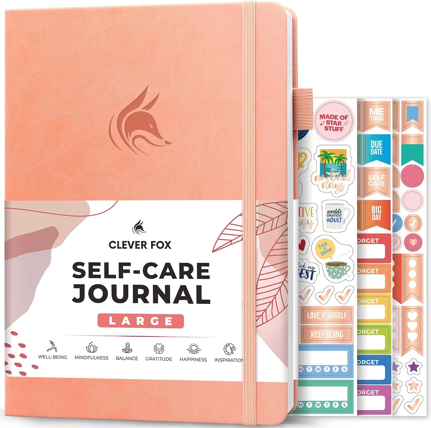 Clever Fox Self-Care Journal – Daily Reflection Notebook – Mental Health & Personal Development Planner, Meditation & Mood Log, A5 (Aquamarine)