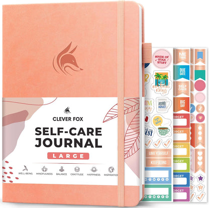 Clever Fox Self-Care Journal – Daily Reflection Notebook – Mental Health & Personal Development Planner, Meditation & Mood Log, A5 (Aquamarine)