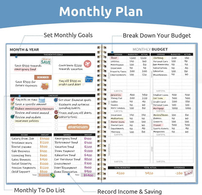 Budget Planner - Monthly Budget Book with Expense Tracker Notebook, Undated Bill Organizer & Finance Planner to Take Control of Your Money, Account Book to Manage Your Finances-Pink