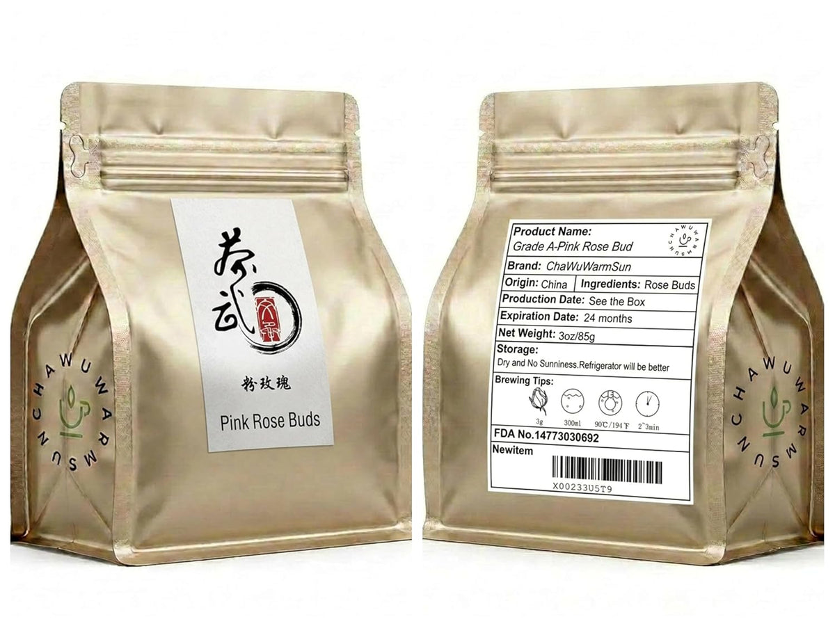 ChaWuWarmSun [A] Rose Tea Buds, 3oz/85g Pink Flower Petal Loose Leaf