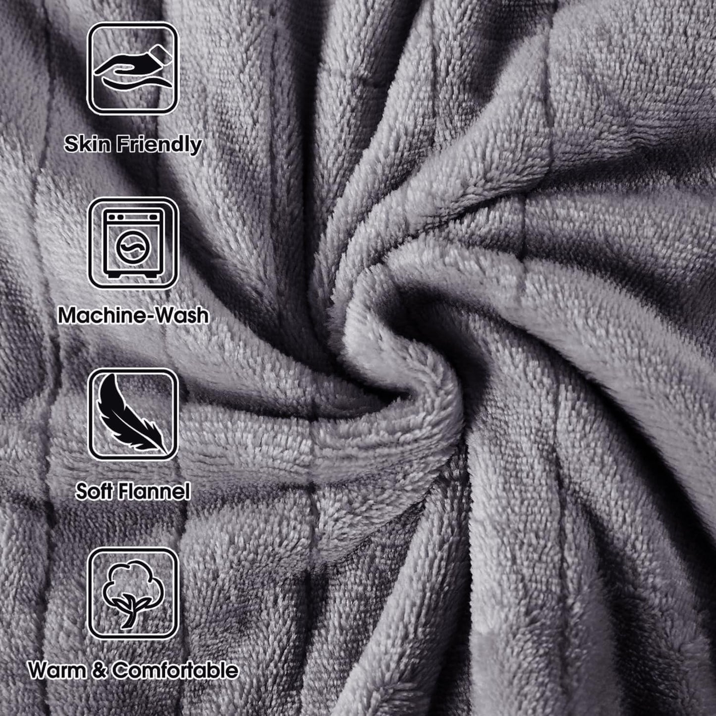 Tefici Heated Blanket Throw 50"x60", Ultra Soft 2-Layer Flannel Electric Blanket, for Home Office Sofa,3 Heat Settings, 4H Auto Off, ETL FCC Certified, Overheat Protection, Machine Washable, Camel