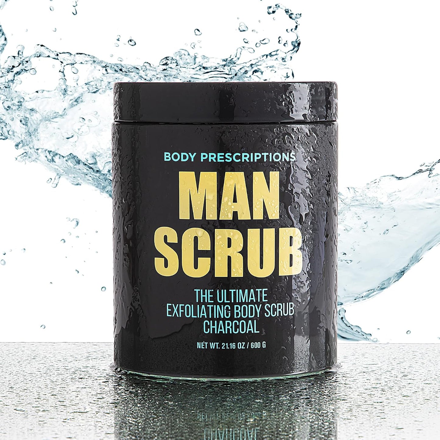 Body Prescriptions Men’s Exfoliating Body Scrub – Ultimate Skin Cleansing Wash in Jar with Twist-Top Lid, For All Skin Types, 21 Ounce (Pack of 1), Cedarwood