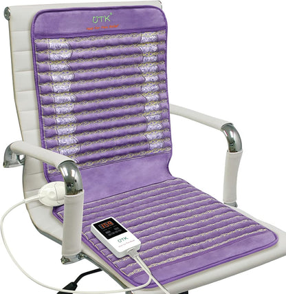 UTK Far Infrared Heating Pads for Back, 5X Pain Relief Amethyst Heating Pad for Sciatica, Waist, Abdomen, Thigh, Hip, Hotter to 159℉, FSA-HSA Eligible, 4H Auto-Off, Gift for Women Men, 24'' x 16''