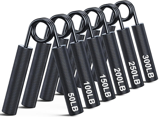 ZEAGUS Grip Strength Trainer,Metal Hand Grip Strengthener Kit,Forearm Exerciser,Hand Gripper for Muscle Building and Hand Rehab Exercising- 4 Pack | Black
