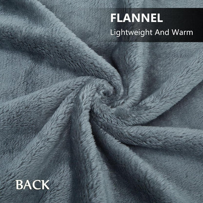 forestfish Fleece Wearable Blanket, Plaid Lap Blanket Comfy Poncho Throw with Buttons for Bed Sofa Office, Grey-White