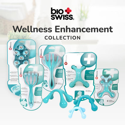 BioSwiss Claw Massage Roller, Handheld Muscle Massager with 5 Rotating Heads for Back, Legs, and Shoulder