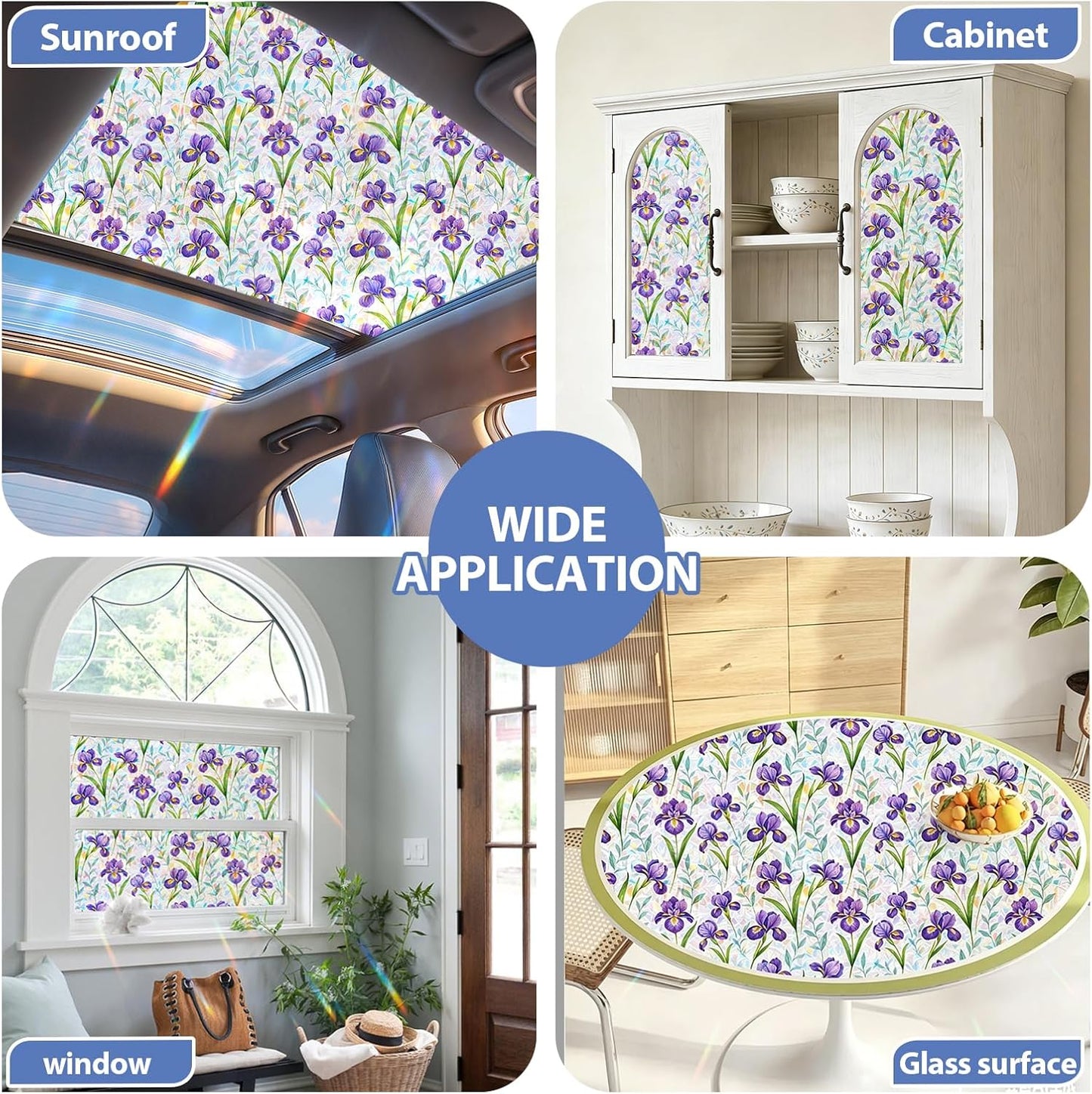Window Film, Frosted Privacy, One Way Tint, UV Block, Heat Insulation, Anti-Glare, Static Cling, Renter Friendly for Home Bathroom Door