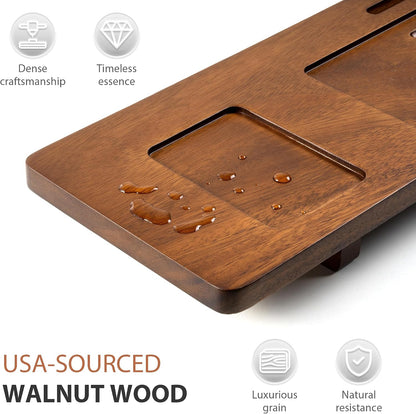 Wood Bathtub Tray Caddy - 35" Non-Slip Luxury Bath Board for Freestanding Tub - Premium Wood Bathtub Organizer with Wine Glass, Book & Phone Holder for Spa Relaxation, Gift Ideas