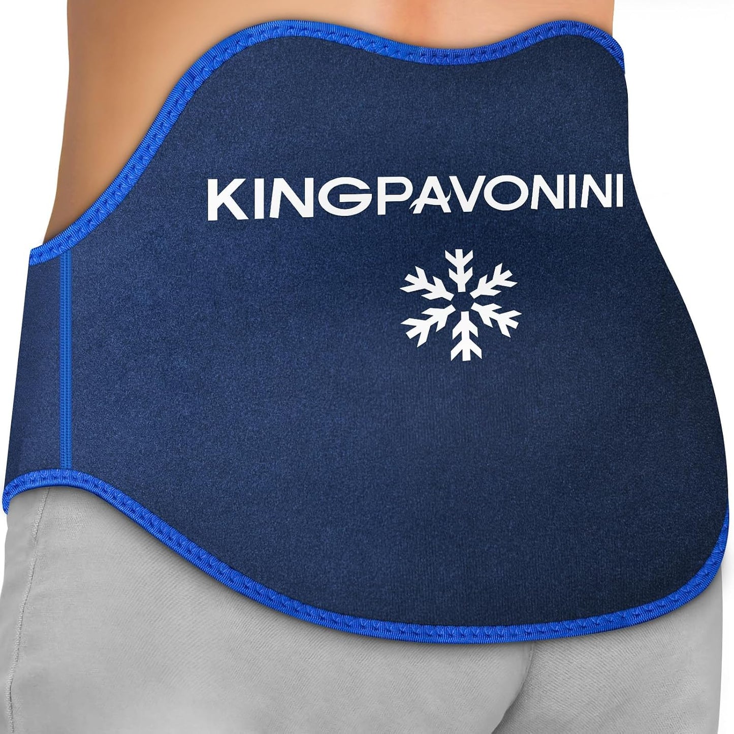 KingPavonini Extra Large Ice Pack for Back Pain Relief with Extension Strap, 2 Pack Reusable Lower Back Gel Ice Pack Wrap for Lumbar Surgery, Sciatica, Herniated Disc, Coccyx Pain, Cold/Hot Therapy