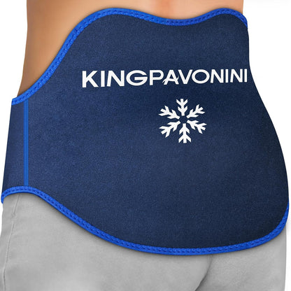 KingPavonini Extra Large Ice Pack for Back Pain Relief with Extension Strap, 2 Pack Reusable Lower Back Gel Ice Pack Wrap for Lumbar Surgery, Sciatica, Herniated Disc, Coccyx Pain, Cold/Hot Therapy