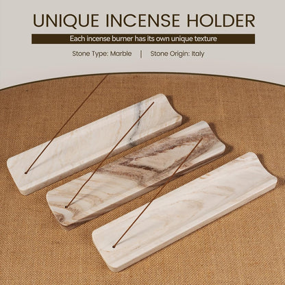 Koville Marble Incense Holder, Incense Holder for Sticks, Incense Sticks Holder Ash Catcher for Meditation Yoga SPA, Natural Stone Incense Burner, Home Table Decor (Grey)