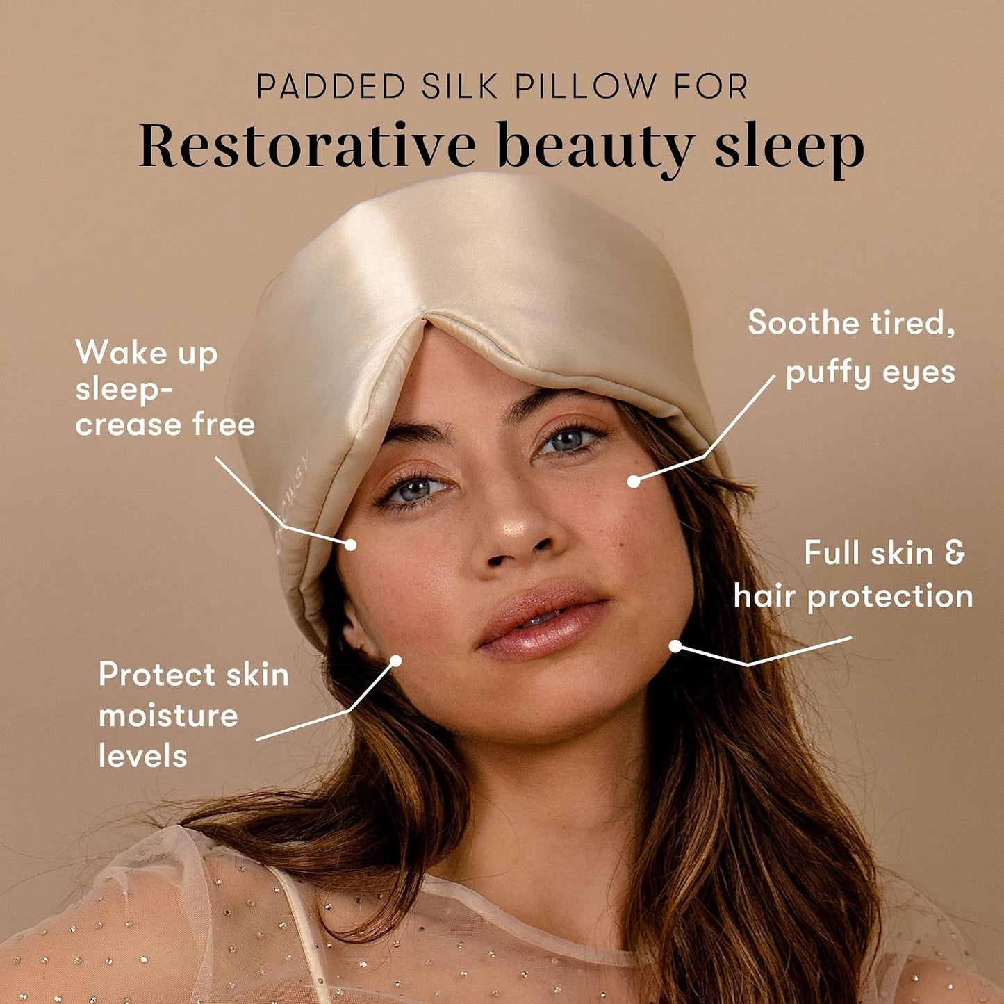 DROWSY Silk Sleep Mask - Face-Hugging, Padded Cocoon for Luxury Sleep in Total Darkness - 100% Pure Mulberry Silk (Black Jade)