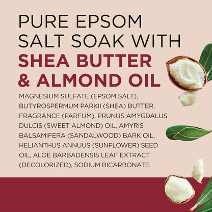 Dr Teal's Epsom Salt Magnesium Soak, Soften & Moisturize with Shea Butter & Almond Oil, 3 lbs