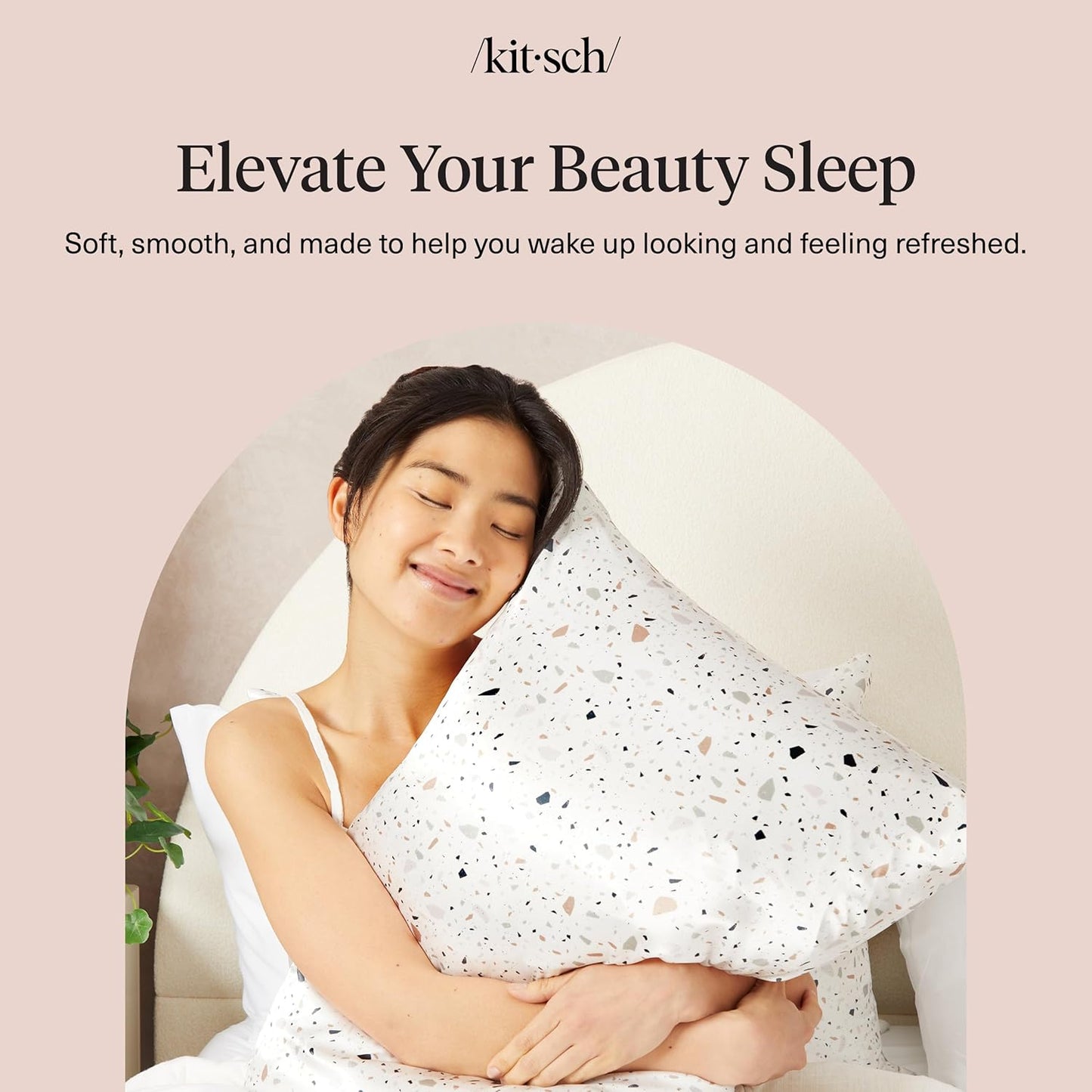 Kitsch Satin Pillowcase with Zipper for Hair & Skin - Softer Than Silk Pillow Cases, Smooth Cooling Satin Pillow Case, Wrinkle-Free, Machine Washable - Pillow Cases Standard Size (19x26) - Blush