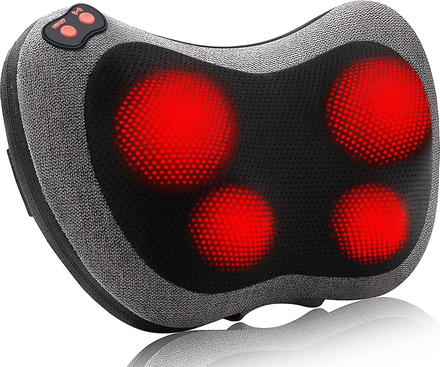 Papillon Back Massager with Heat,Shiatsu Pillow for Body Pain Relief Gray