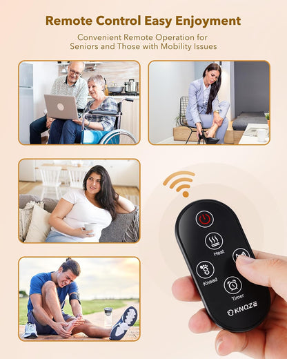 KNQZE Foot Massager with Heat and Remote, Shiatsu Deep Kneading Feet Massager for Plantar Fasciitis & Neuropathy, Foot Warmer, Gifts for Mom Women Men Dad, Fits Up to Men Size 12(Black)