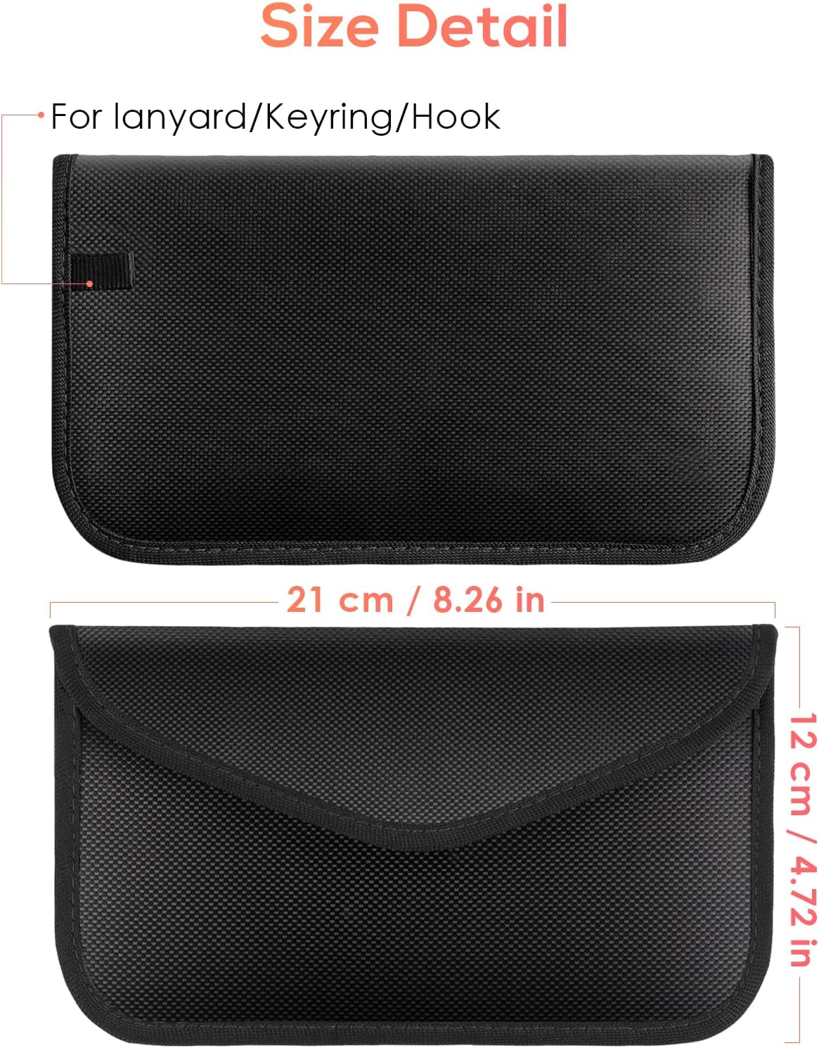 2 Pack Faraday Bags for Phone and Car Keys, Signal Blocking Key Pouch, Anti Theft Car Protection, Cell Phone Keyless Entry Fob Signal Blocking Pouch