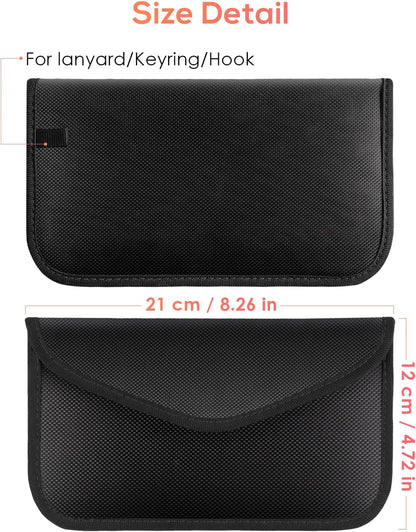 2 Pack Faraday Bags for Phone and Car Keys, Signal Blocking Key Pouch, Anti Theft Car Protection, Cell Phone Keyless Entry Fob Signal Blocking Pouch