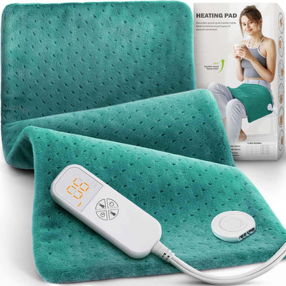 Heating Pad for Back Pain Relief, 33"x17" Electric Heating Pad for Shoulder, Neck, Cramp, Menstrual Pain, Christmas Gifts for Women Men Mom Dad - 6 Heat Settings and Auto-Off, Moist/Dry Heat pad, Gray