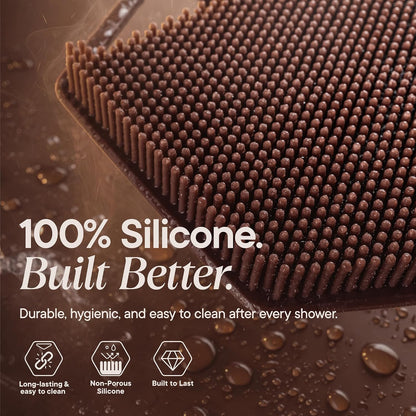 TOOLETRIES Premium Silicone Body Scrubber 2.0, Hygienic Loofah Alternative, Exfoliating Shower Scrubber for Sensitive Skin, Quick Drying & Long-Lasting Bathroom Essentials for Men & Women - Charcoal