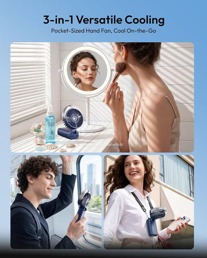 Gaiatop Portable Misting Fan, Rechargeable Handheld Fan with Water Spray