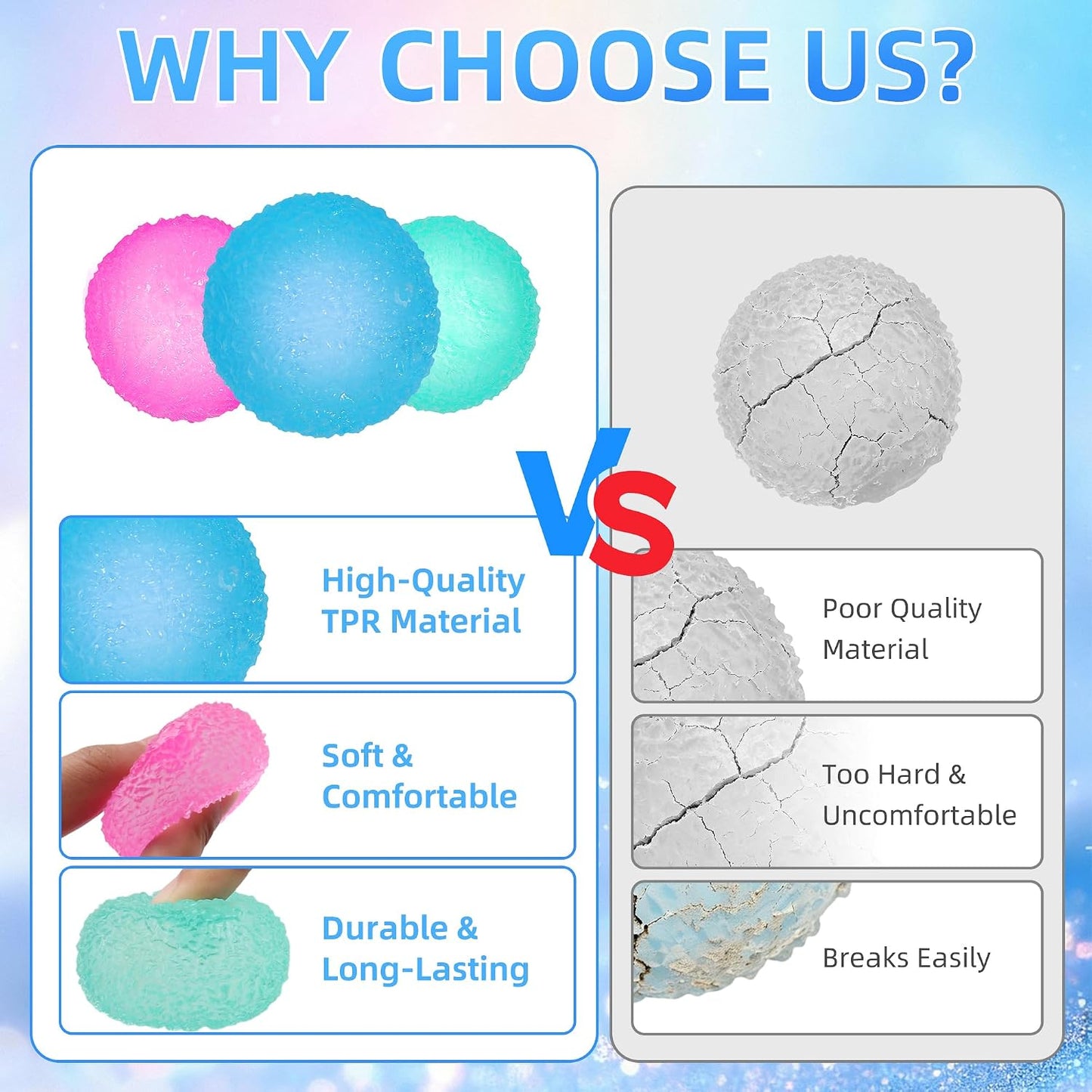 3pcs Squishy Textured Stress Balls Silky Soft Memory Gel Squeeze Balls Squishies Fidget Balls for Anxiety Relief Squishy Ball Sensory for Kids/Adults Hand Exercises 1.85inch