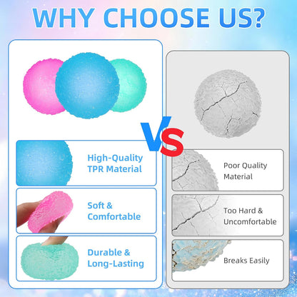 3pcs Squishy Textured Stress Balls Silky Soft Memory Gel Squeeze Balls Squishies Fidget Balls for Anxiety Relief Squishy Ball Sensory for Kids/Adults Hand Exercises 1.85inch