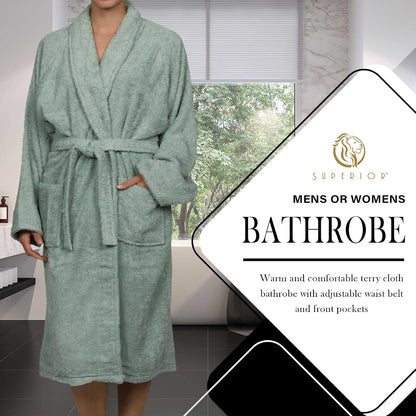 Cotton Unisex Terry Robe, Soft And Absorbent Robes For Men And Women, Bathroom Accessories