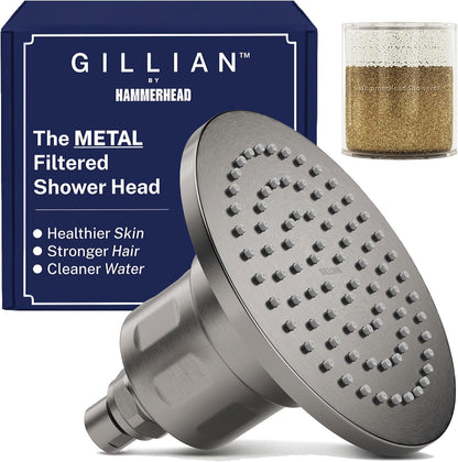 Gillian Metal Filtered Shower Head High Pressure, KDF-55 Removes Chlorine