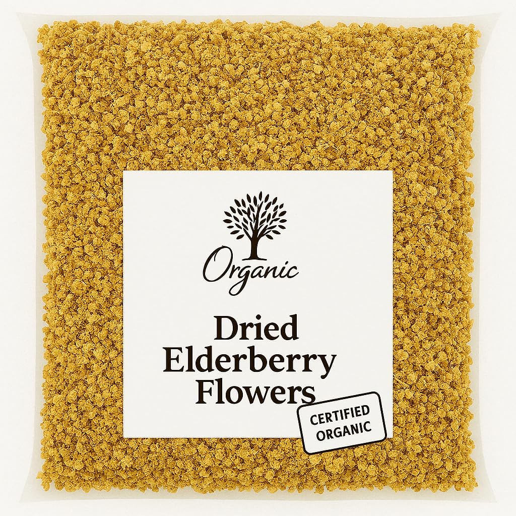 Organic Bio Herbs-Dried Elderberry Flowers – 100% Natural, Premium Quality Herb for Herbal Tea, Tinctures & Remedies – No Additives, Non-GMO (Sambucus Nigra) 2 Oz.