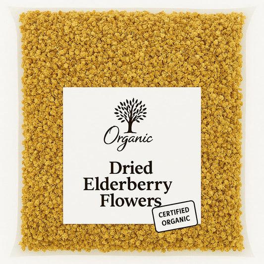 Organic Bio Herbs-Dried Elderberry Flowers – 100% Natural, Premium Quality Herb for Herbal Tea, Tinctures & Remedies – No Additives, Non-GMO (Sambucus Nigra) 6 Oz.