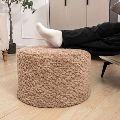 Round Pouf Ottoman Foot Stool 20x14In Ottoman Footrest for Couch Sofa Green