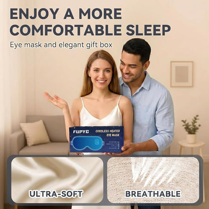 Cordless Heated Eye Mask for Dry Eyes Relief, Rechargeable Warm Eye Compress with 3 Temps, Washable Cover & Bonus Shell, Electric Eye Heating Pad for Sleep, Stye, Travel