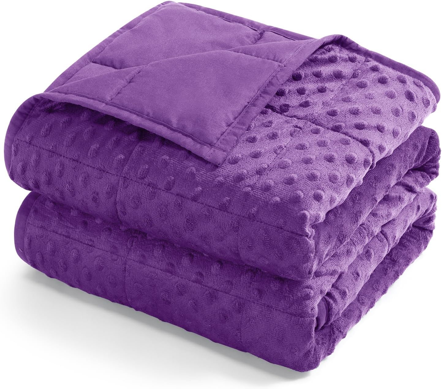 Kivik 2 lbs Weighted Lap Pad, Ultra Soft Minky Dotted Heavy Blankets Throw for Better Study Relaxing & Sleeping, Machine Washable, 20 x 30 Inches, Purple